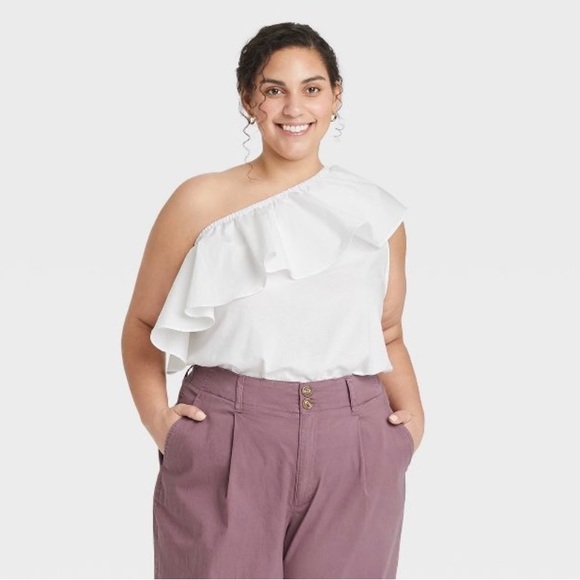 One shoulder ruffle top - Picture 2 of 5